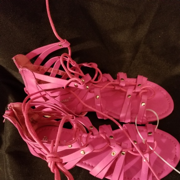NWOT pink strap gladiator tie up - Picture 3 of 3